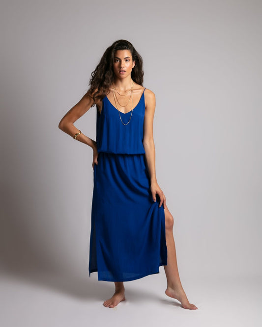 Robe longue Maeva Worker Blue