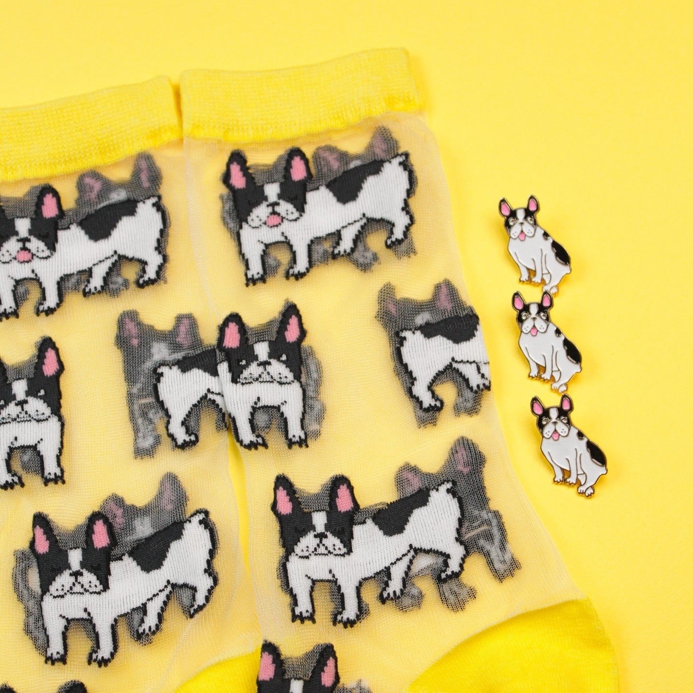 Chaussettes transparentes Bouledogue