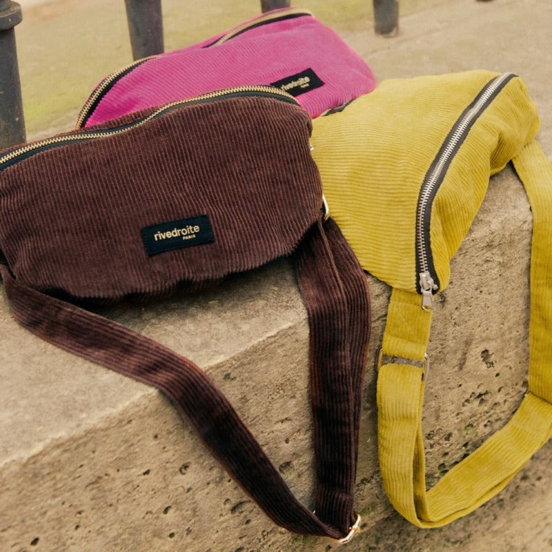 Sac banane Custine velours jaune