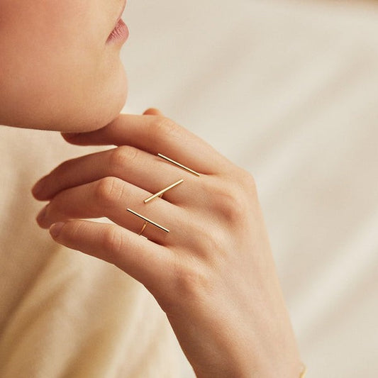 Bague double doigt Joy BDM Studio porté, vue complémentaire