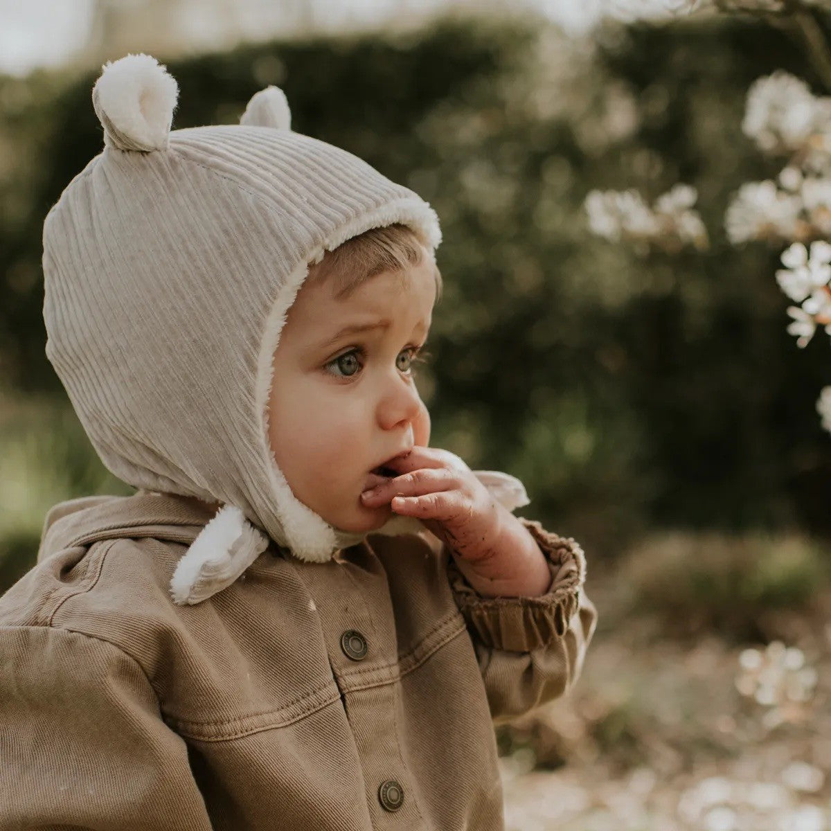 Bonnet bébé doublé en velours (au choix)