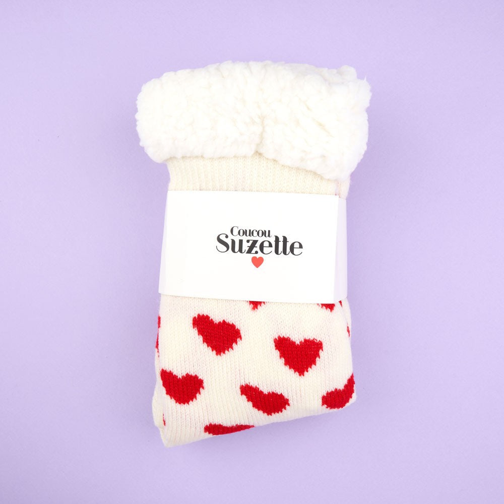 Chaussettes fourrés coeur