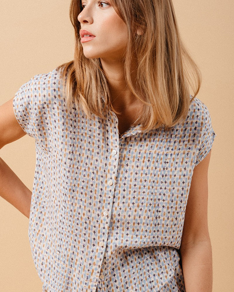 Chemise Matriochka bleu