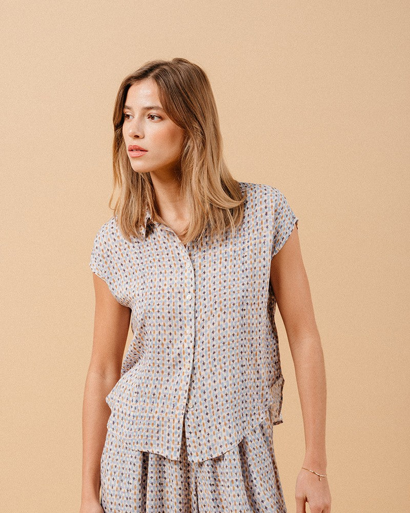 Chemise Matriochka bleu