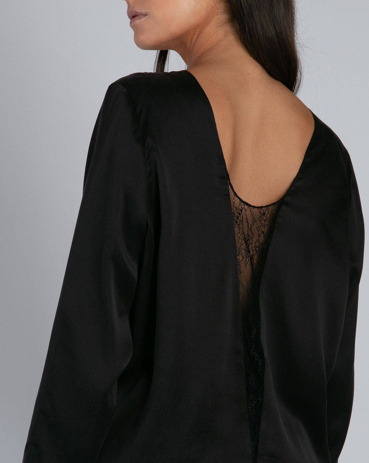 Top Lauper soie noir