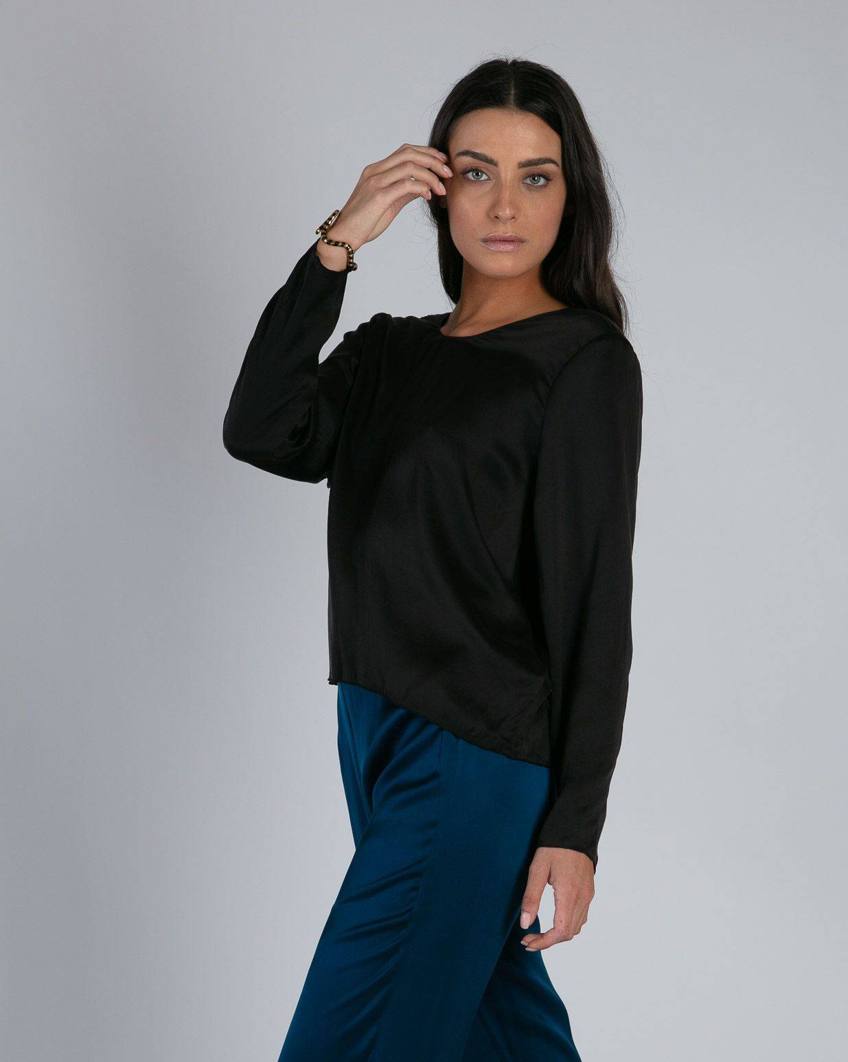 Top Lauper soie noir