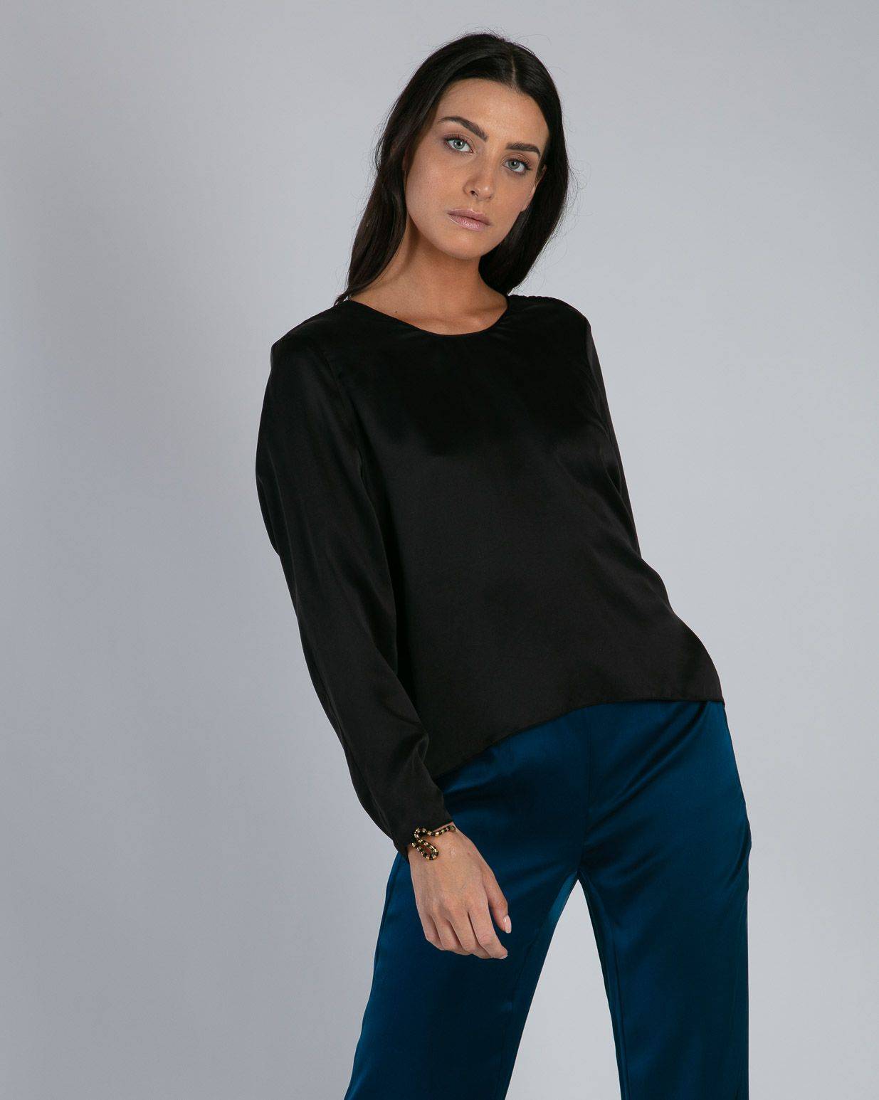 Top Lauper soie noir