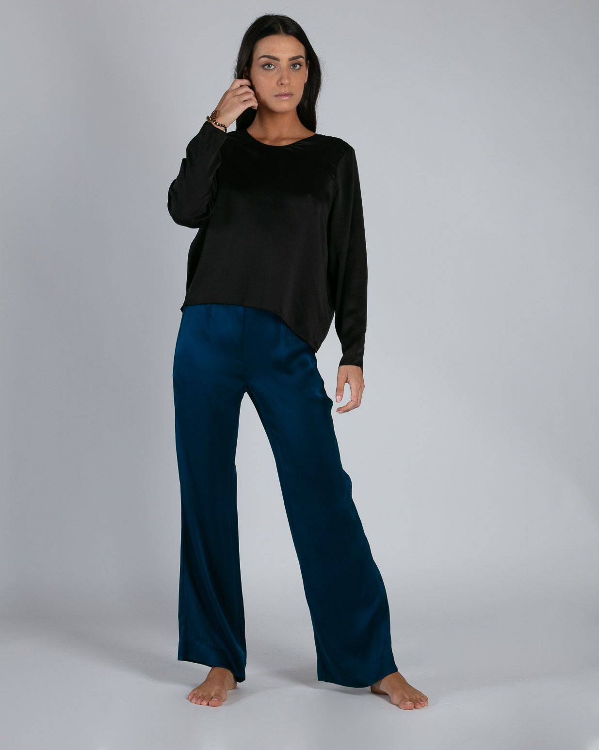 Top Lauper soie noir