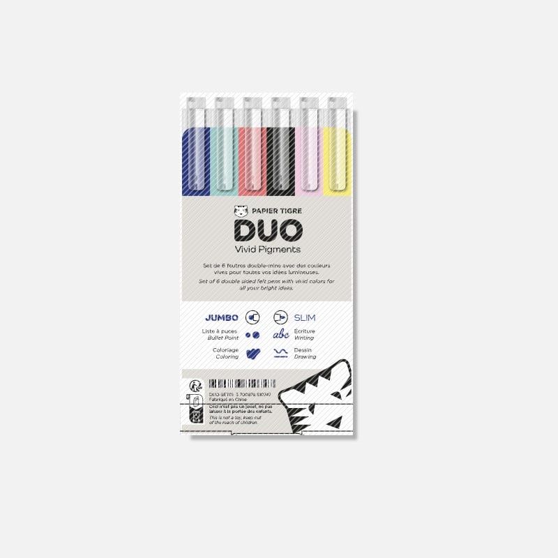 Set 6 feutres duo
