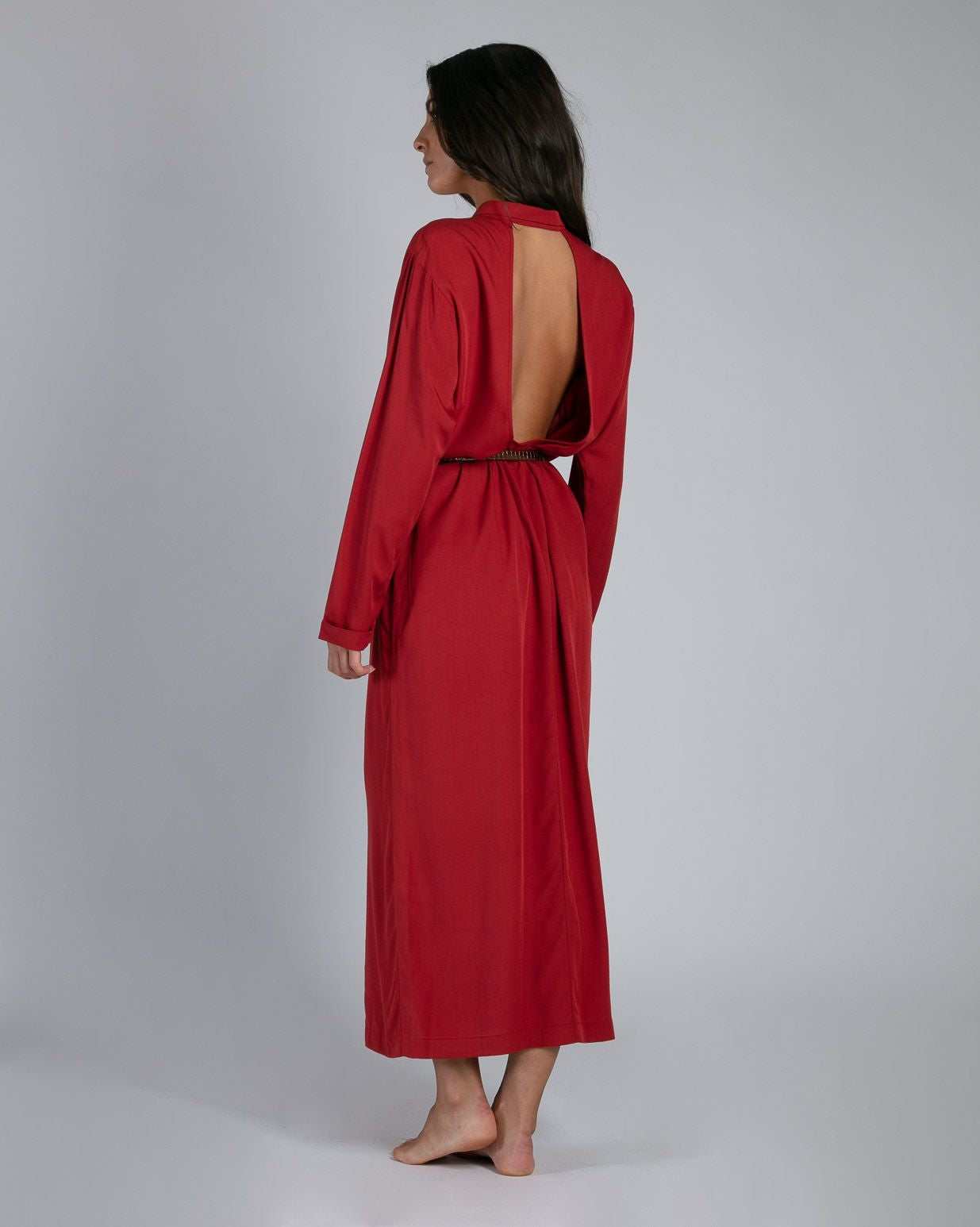 Robe longue Cocker velvet red