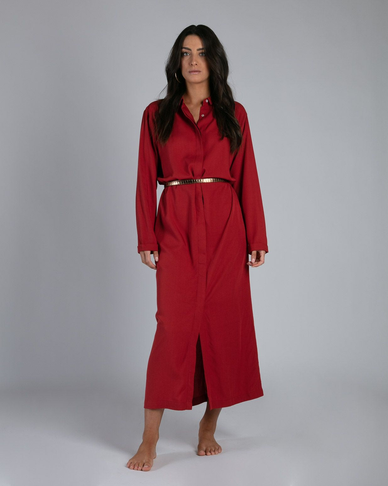 Robe longue Cocker velvet red