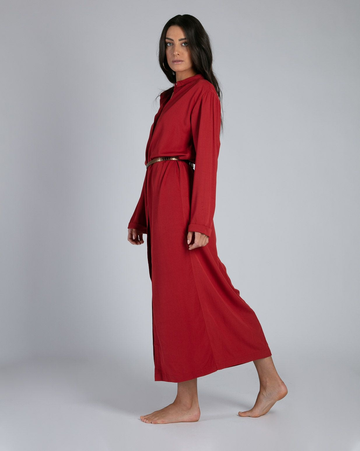 Robe longue Cocker velvet red