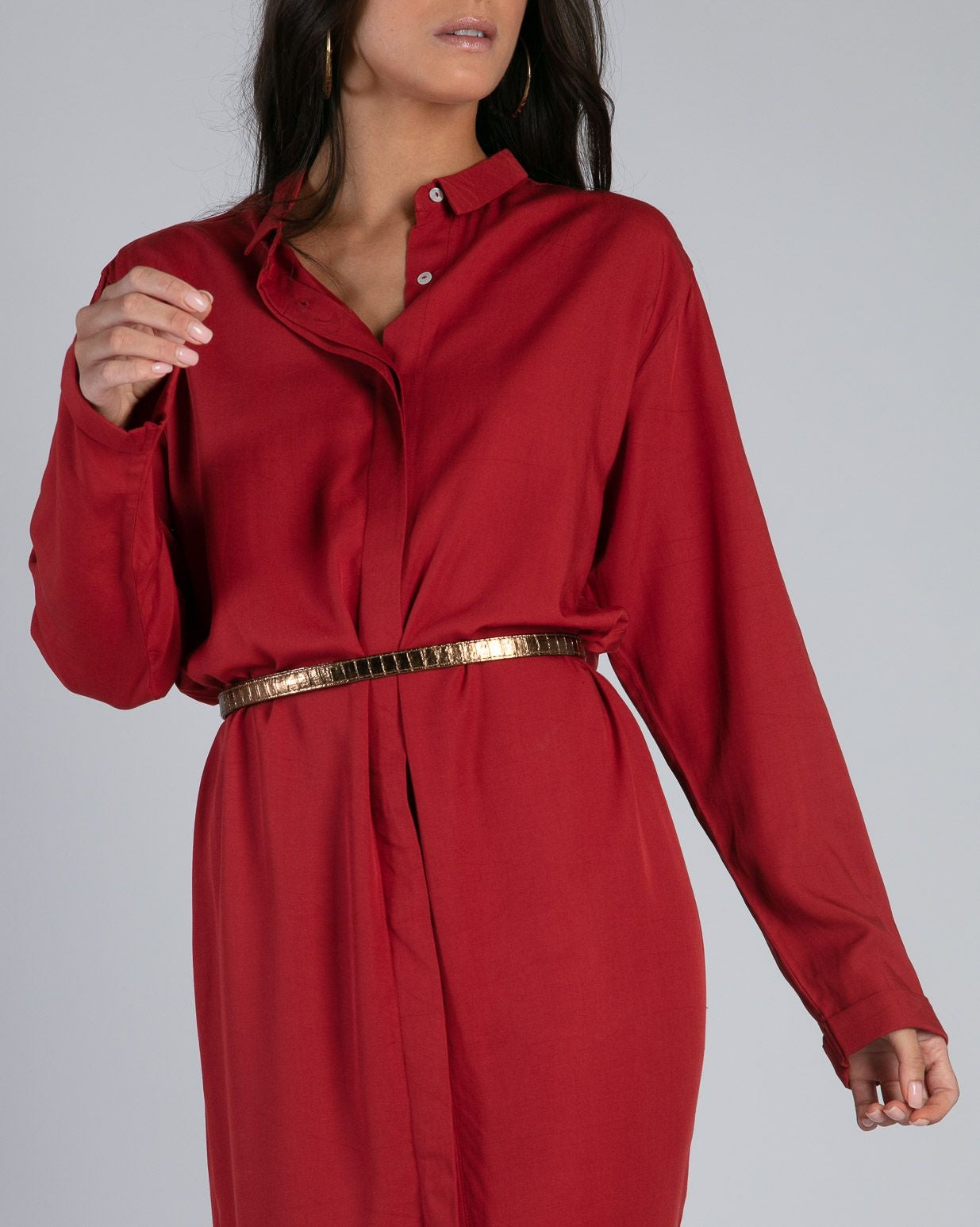 Robe longue Cocker velvet red