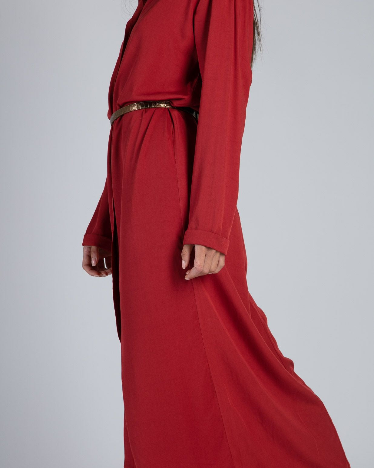 Robe longue Cocker velvet red