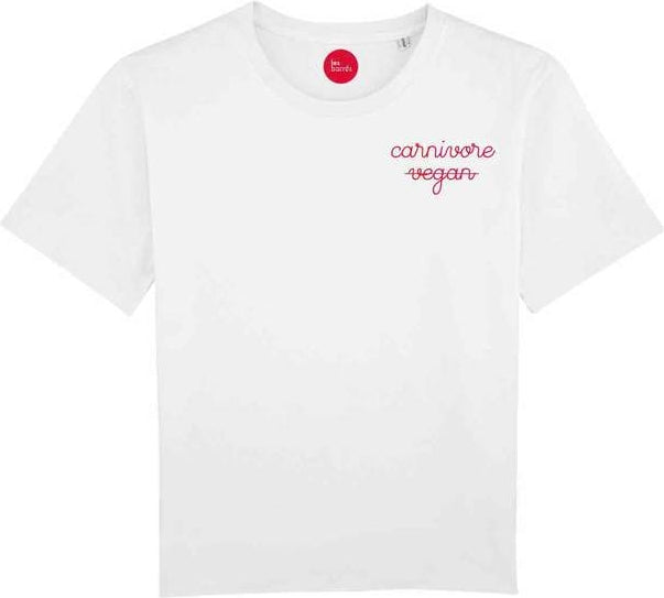 T-shirt femme brodé carnivore / vegan