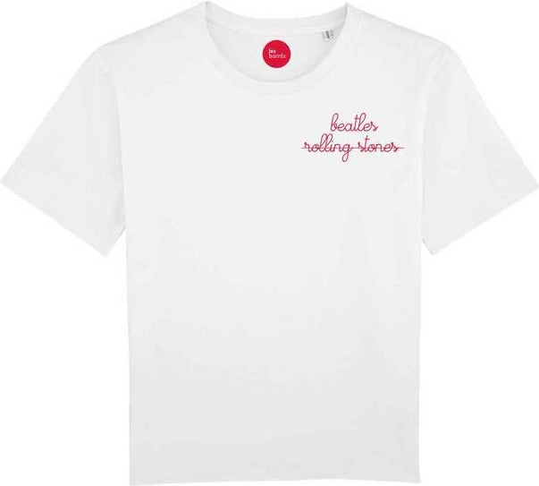 T-shirt unisexe brodé Rolling Stones / Beatles (au choix)