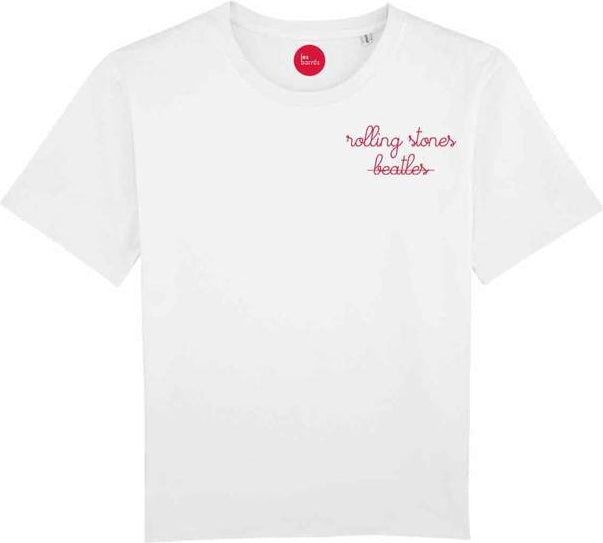 T-shirt unisexe brodé Rolling Stones / Beatles (au choix)