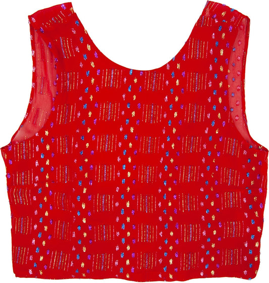 Top en soie dos nu Chioma rouge lurex