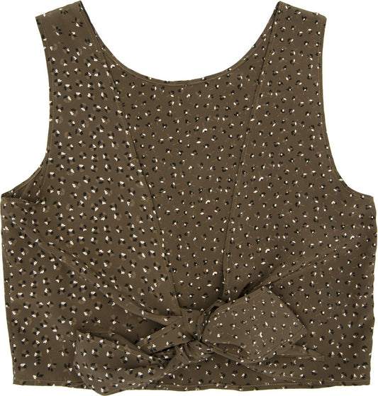 Top en soie dos nu Chioma liberty kaki