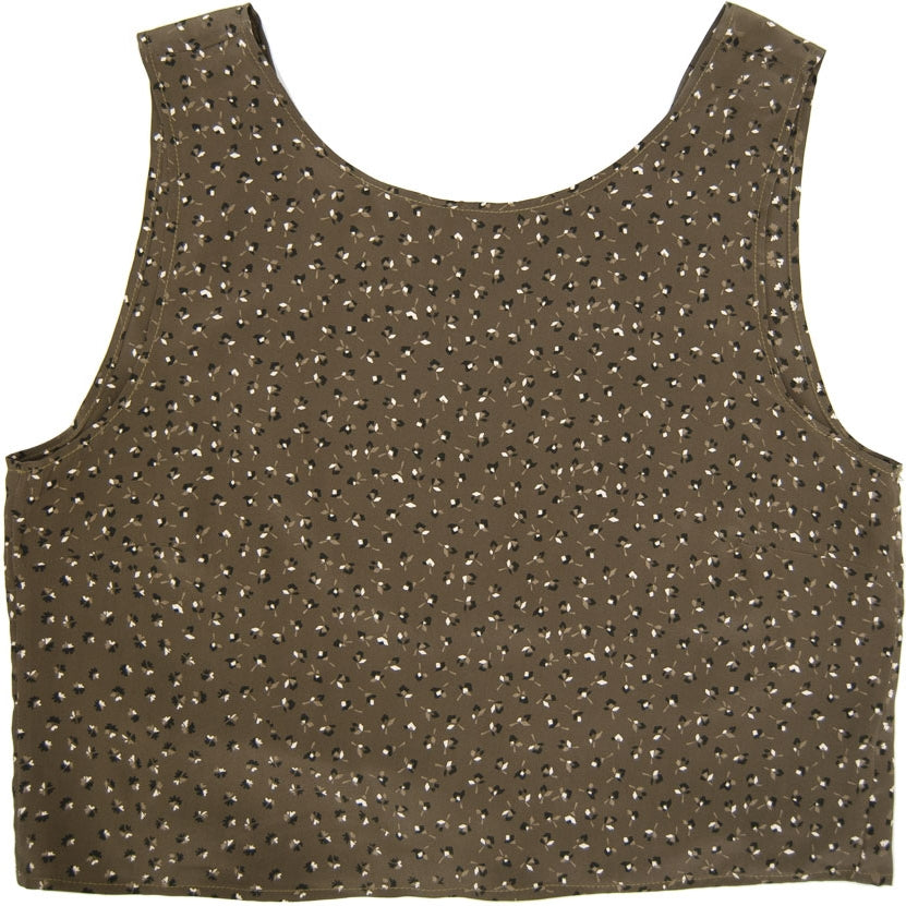 Top en soie dos nu Chioma liberty kaki