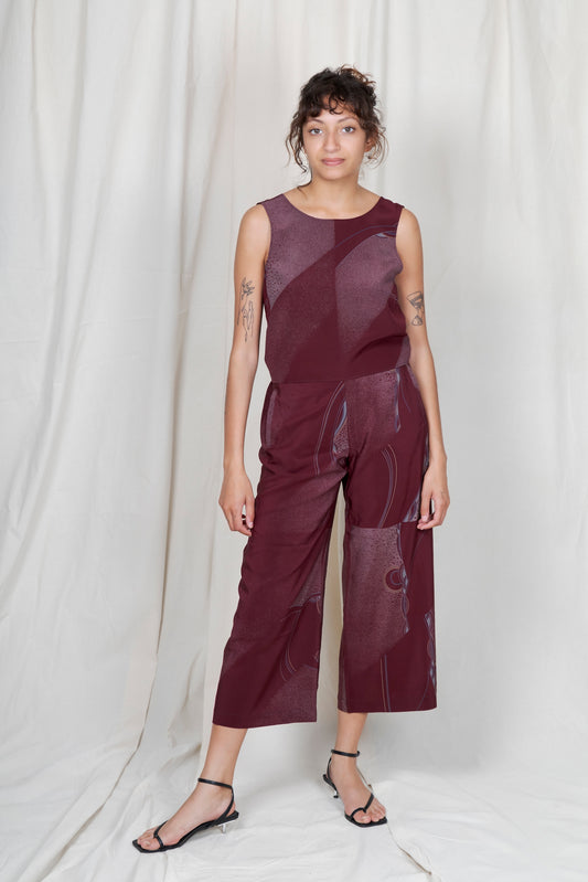 Top en soie dos nu Chioma bordeaux