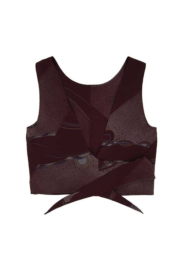 Top en soie dos nu Chioma bordeaux