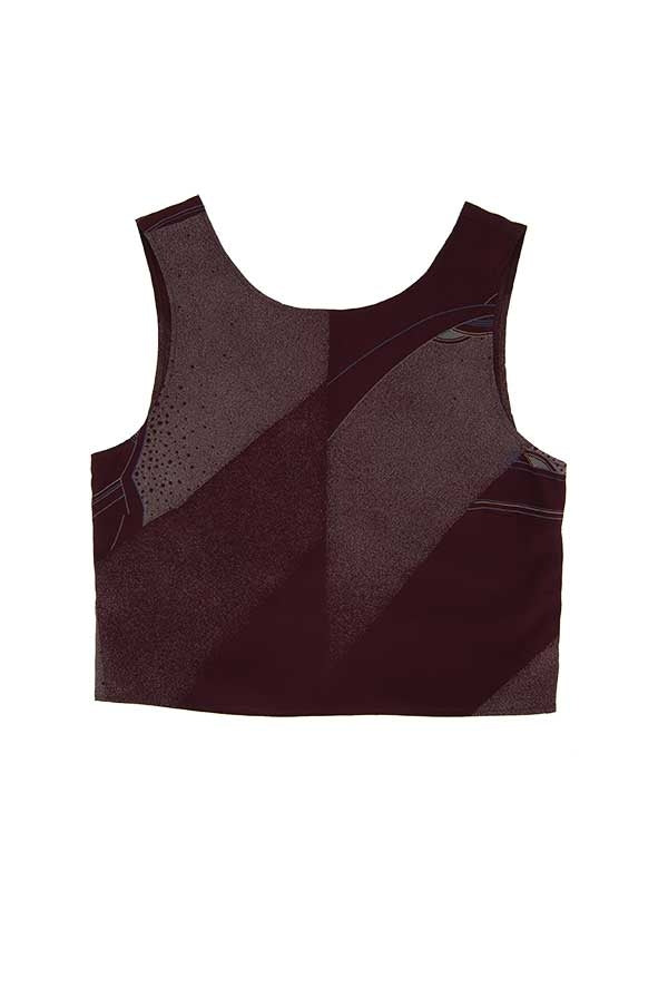 Top en soie dos nu Chioma bordeaux
