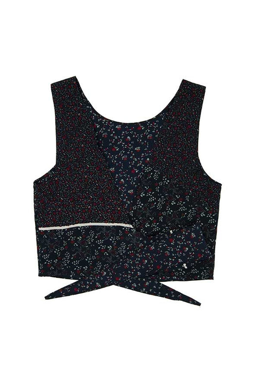 Top en soie dos nu Chioma liberty navy