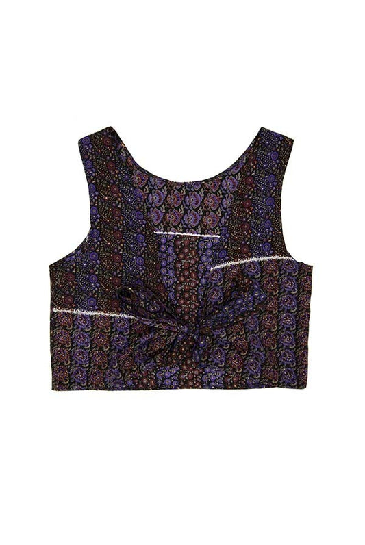 Top en soie dos nu Chioma liberty rouge & violet