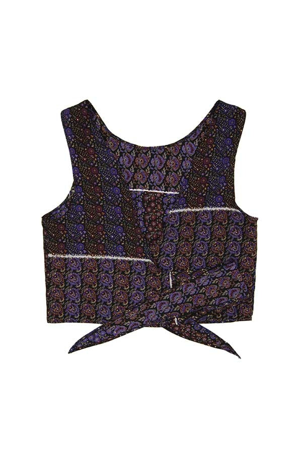 Top en soie dos nu Chioma liberty rouge & violet
