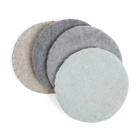 Lot de 4 dessous de verre en laine (au choix)