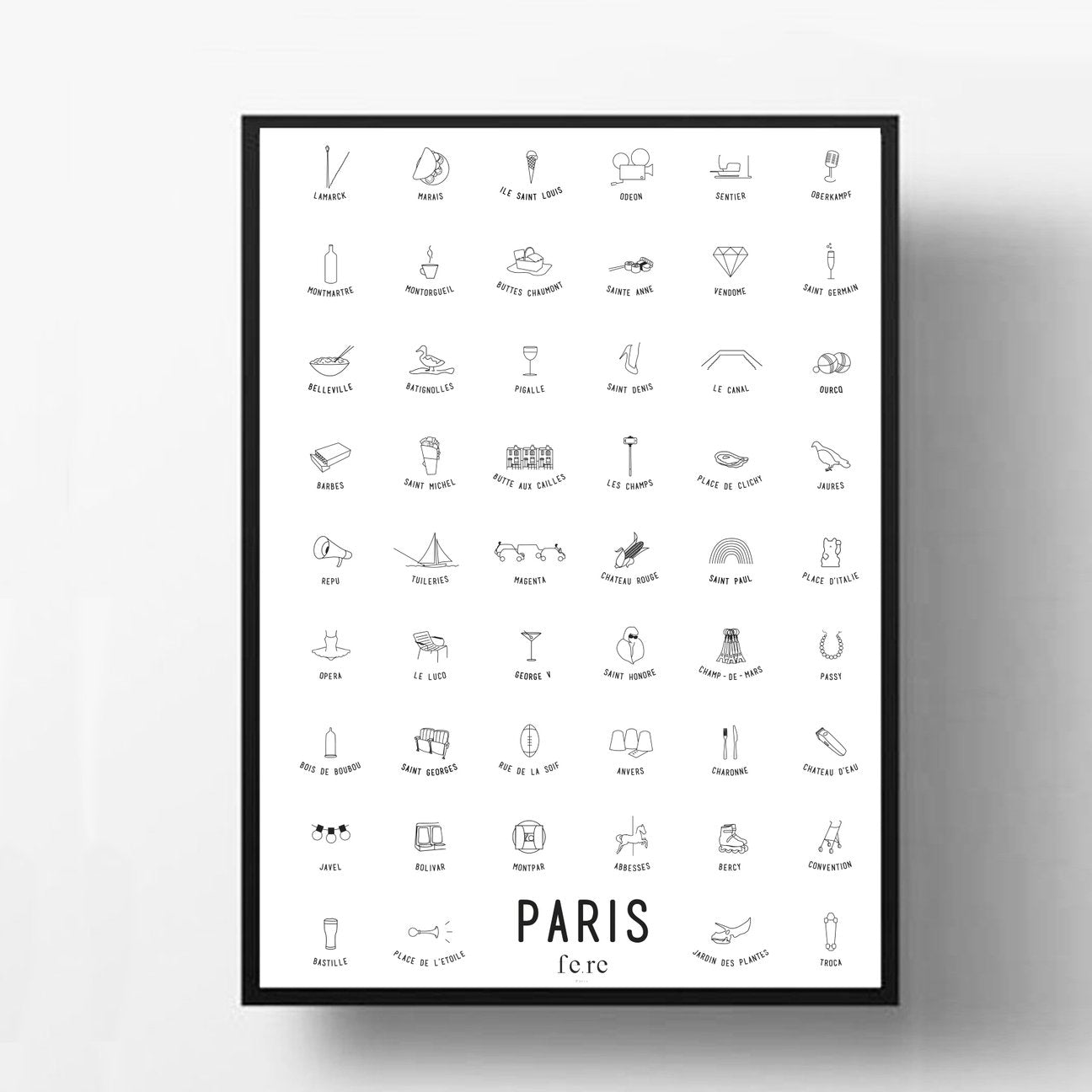Affiche A4 Paris (au choix)