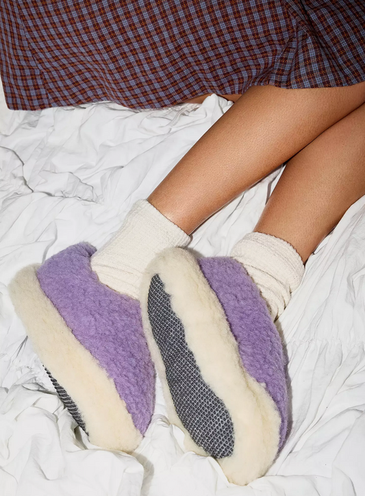 Chaussons en laine Lilas