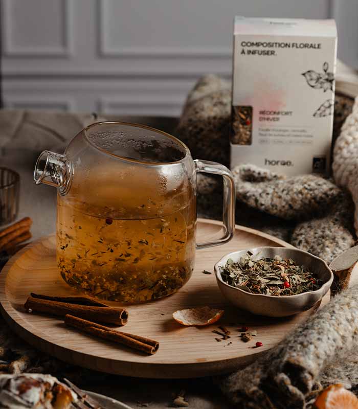 Composition florale à infuser – Réconfort d’Hiver Bio
