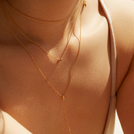 Collier Zéphyr Saphir BDM Studio porté
