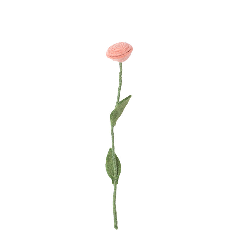 Fleur Rose pêche en laine – Aveva