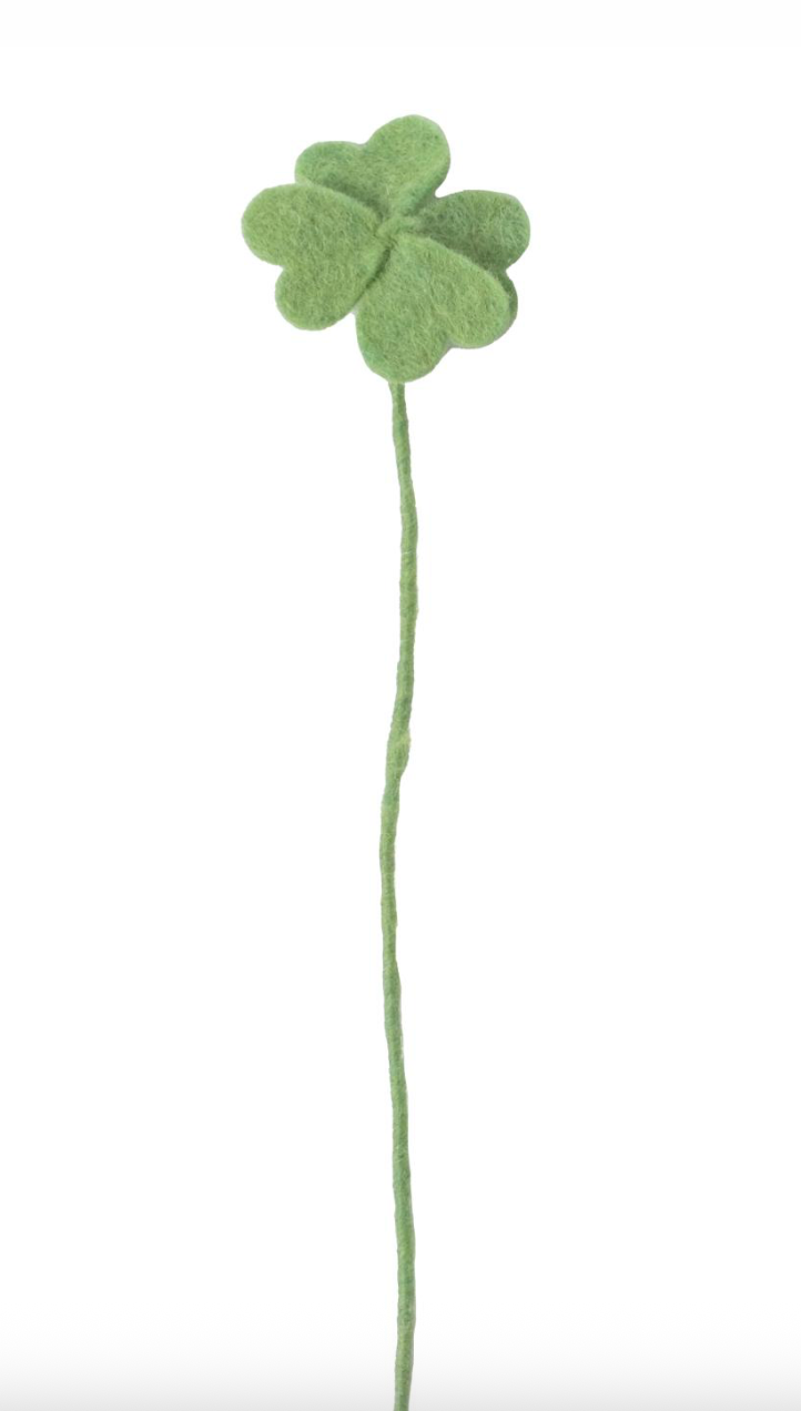 Fleur trèfle Clover Light Green en laine – Aveva