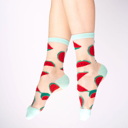 Chaussettes transparentes Pastèque Coucou Suzette vue 2