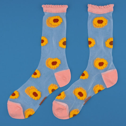 Chaussettes transparentes Tournesol Coucou Suzette porté