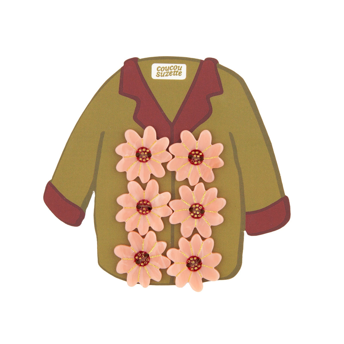 Kit de boutons Fleurs roses Coucou Suzette – vue complémentaire 7
