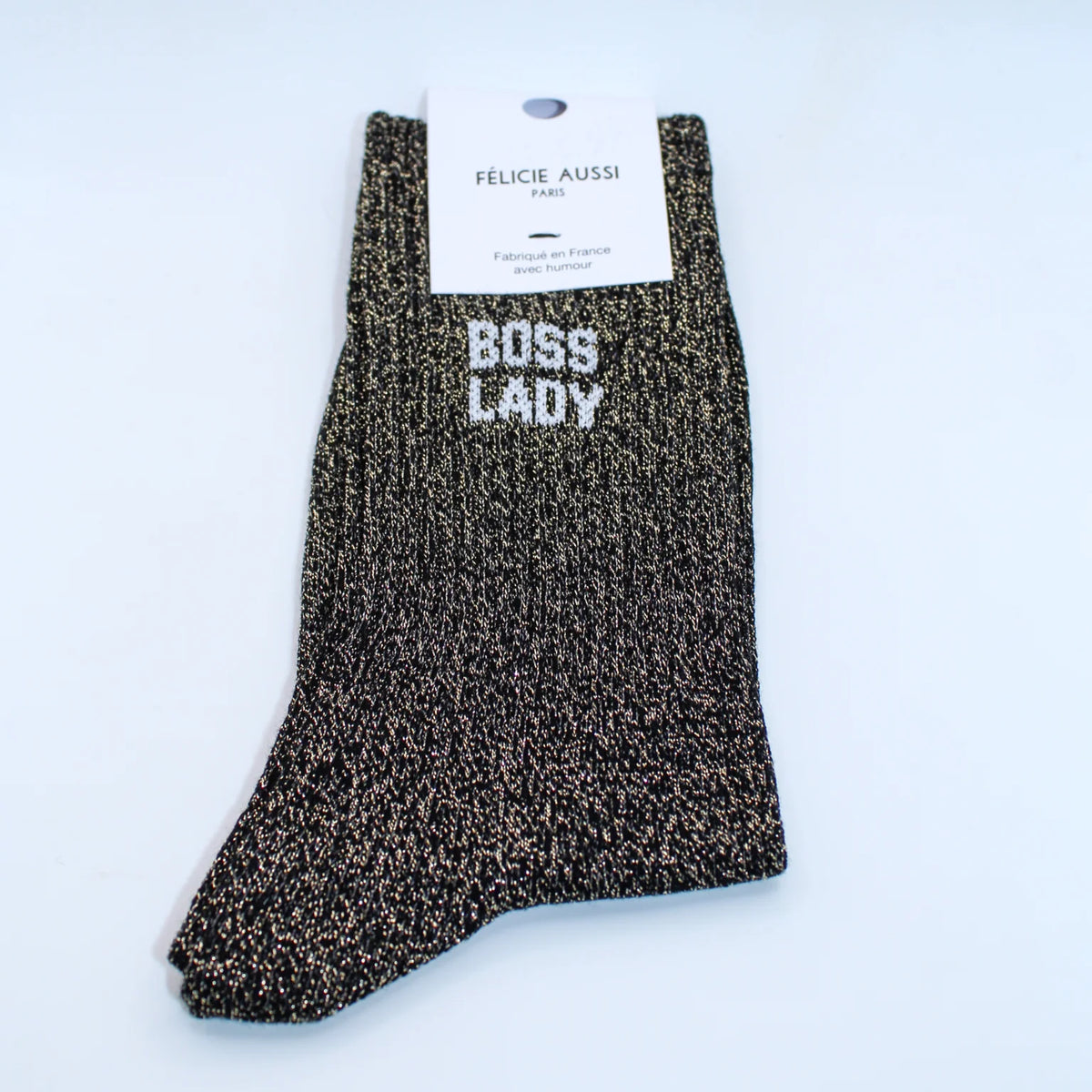 Chaussettes Boss Lady paillettes noir 36/40 Félicie Aussi avec étiquette