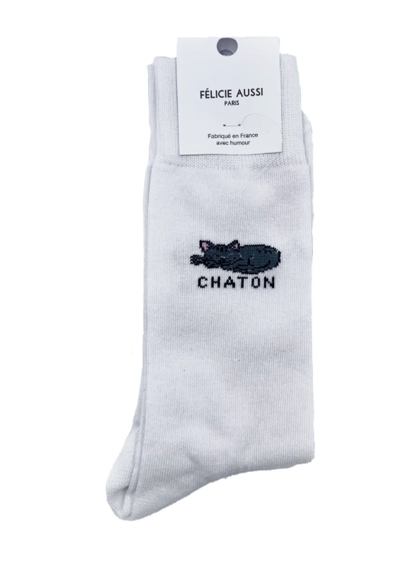 Chaussettes Chaton Blanc - 40/45 Félicie Aussi
