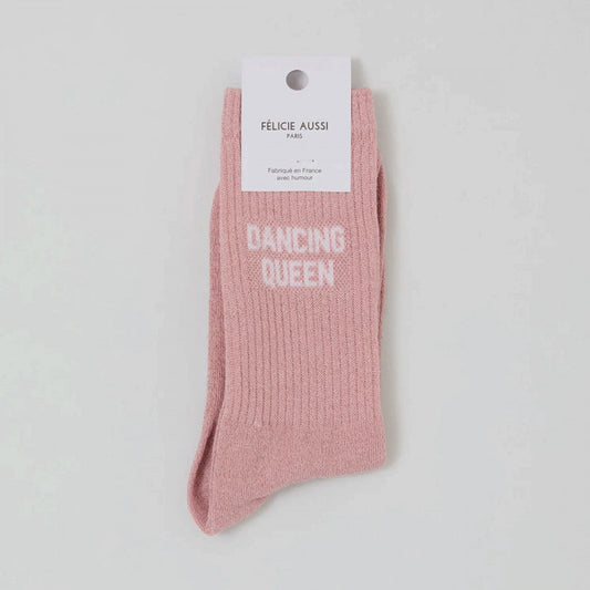 Chaussettes Dancing Queen paillettes rose ballerine 36/40 Félicie Aussi