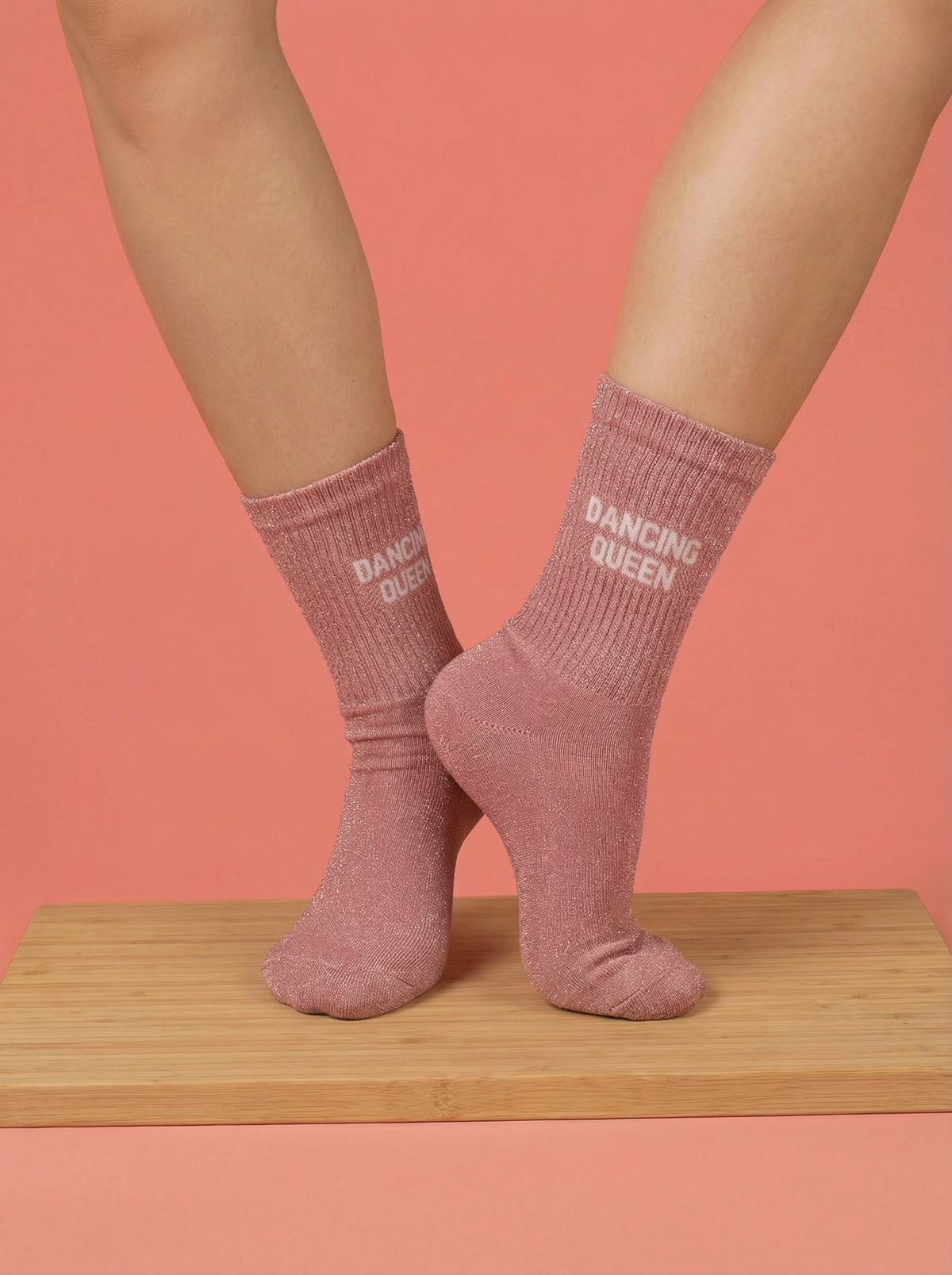 Chaussettes Dancing Queen paillettes rose ballerine 36/40 Félicie Aussi portées