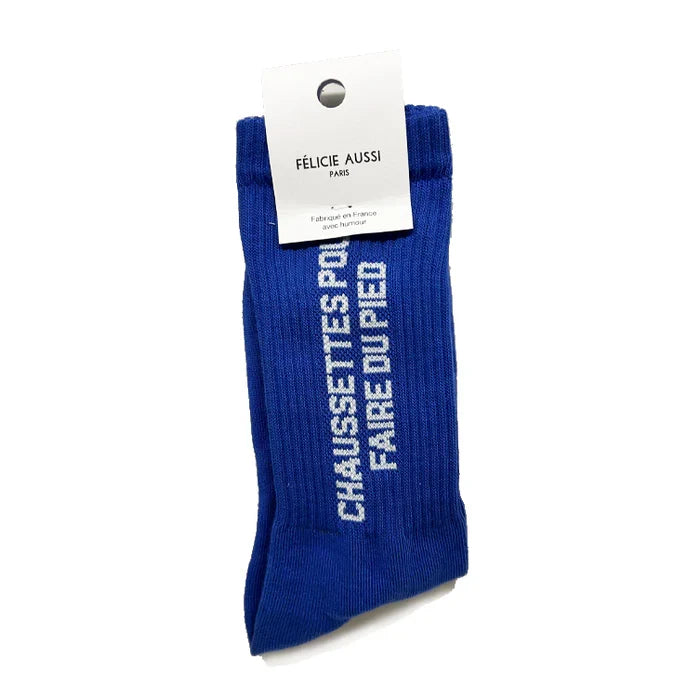 Chaussettes Pour faire du pied Bleu cobalt - 36/40 Félicie Aussi