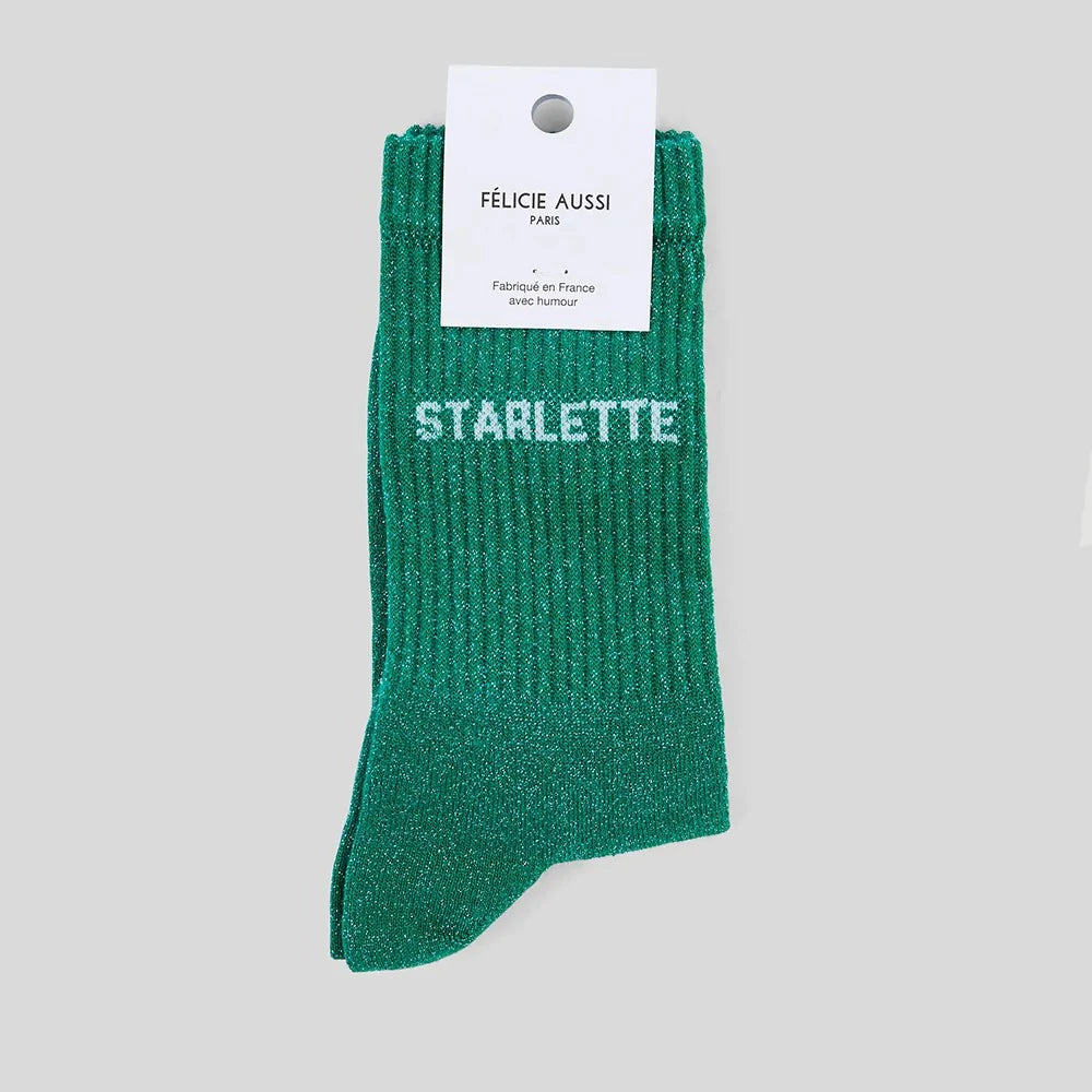 Chaussettes Starlette Paillettes vert - 36/40 Félicie Aussi