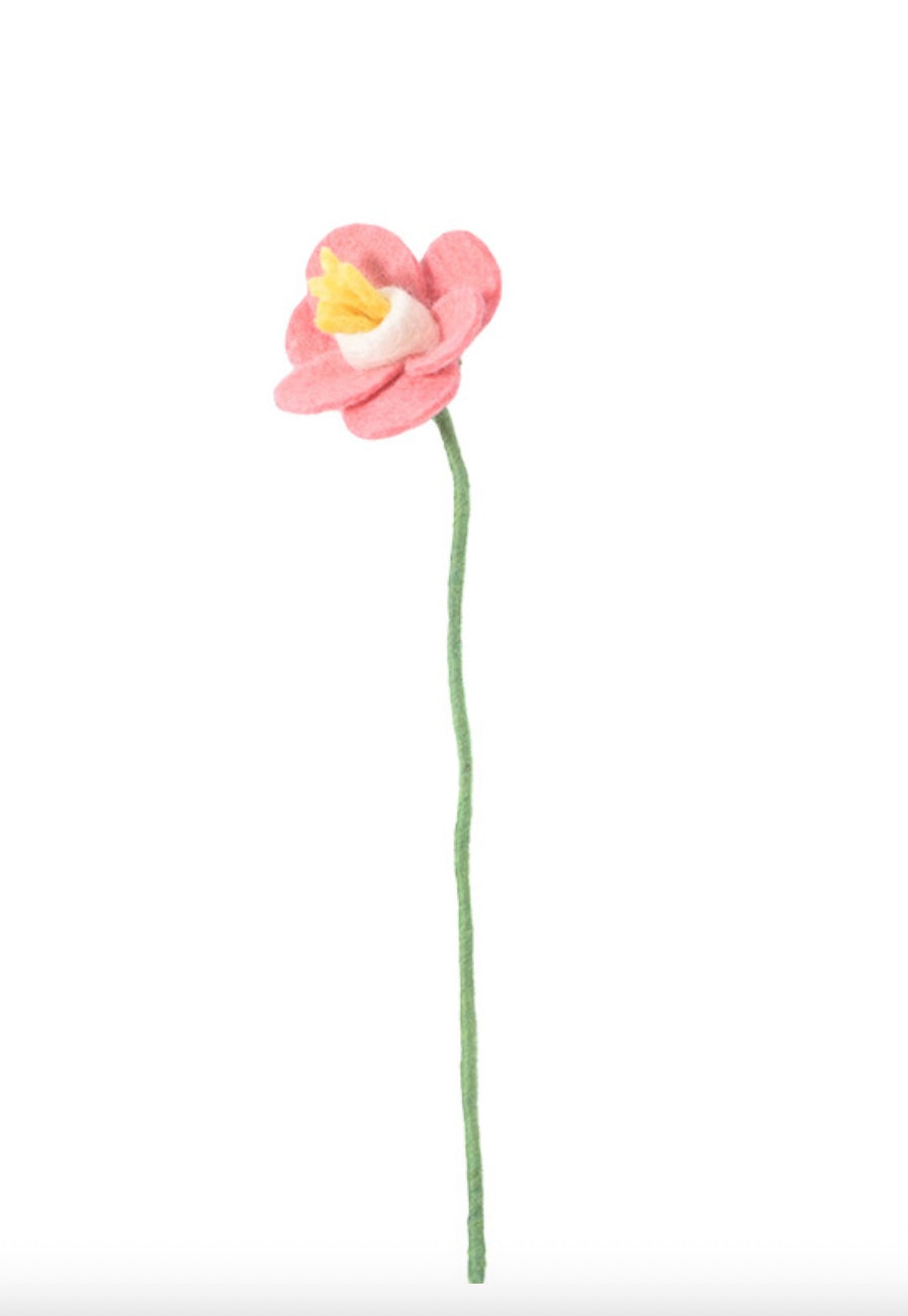 Fleur jonquille en laine – vue 3
