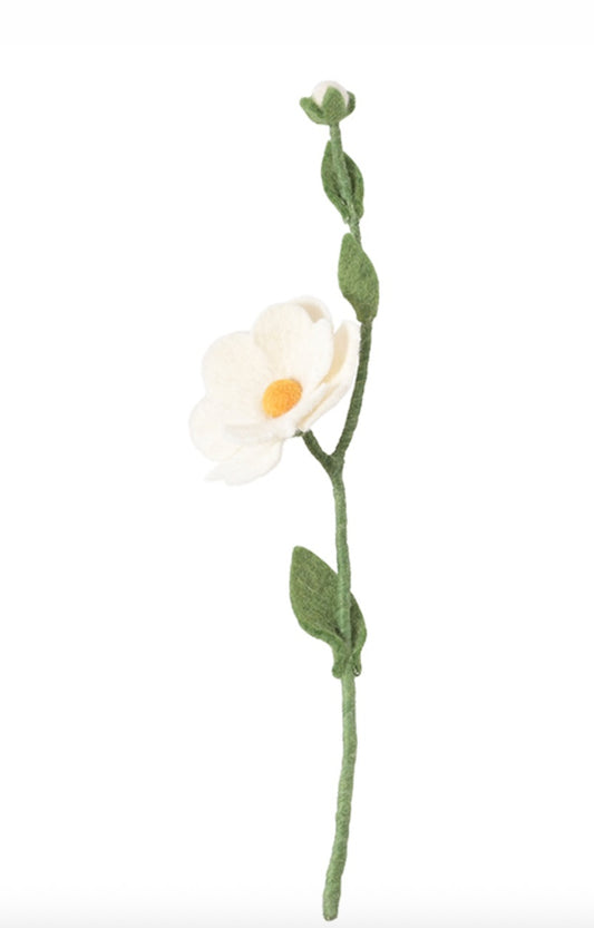 Fleur rose sauvage Wild Rose en laine – vue 1