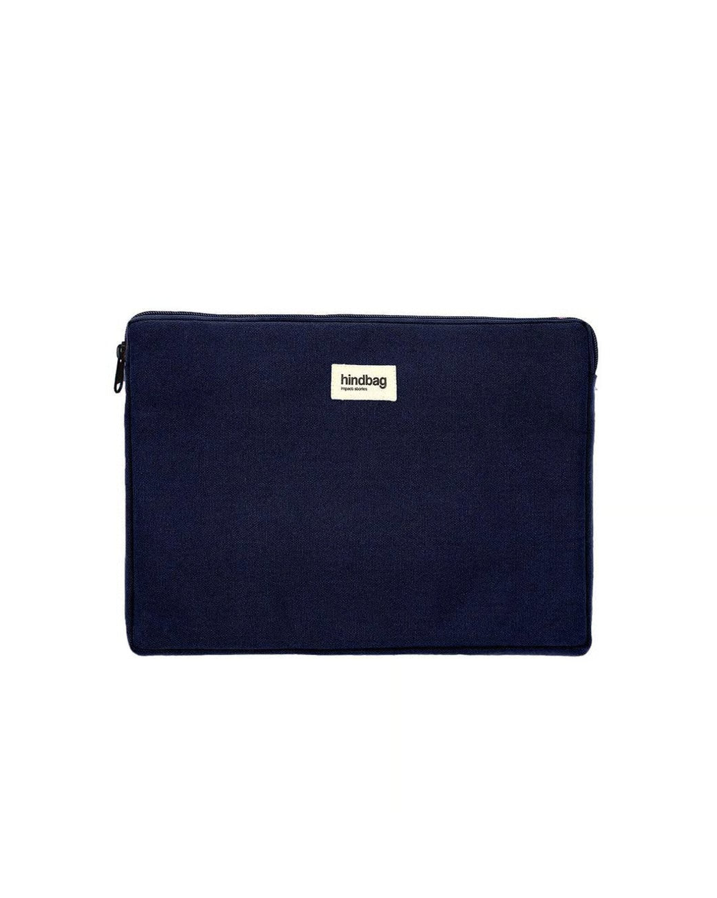 Housse ordinateur Ava 15 pouces Laine Navy Hindbag vue de face
