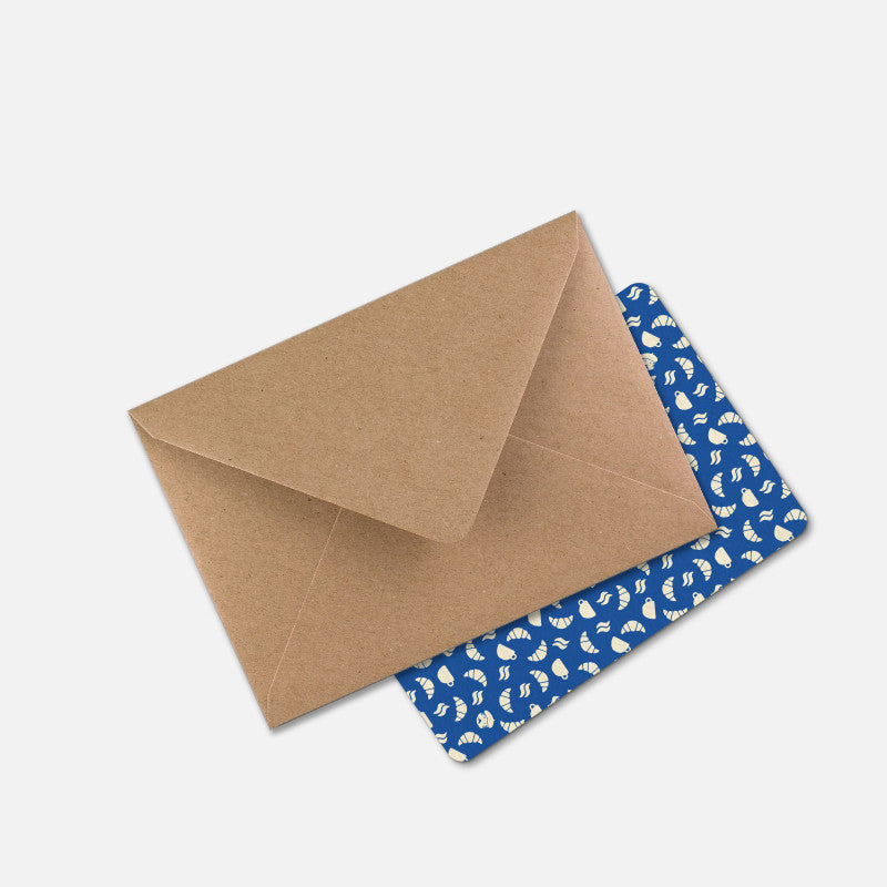 Enveloppe kraft incluse avec la carte Croissant Papier Tigre
